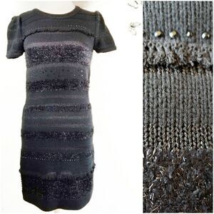 Mcginn black short sleeve glitzy sweater dress